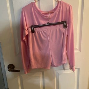 Pullover Pink Shorts Set